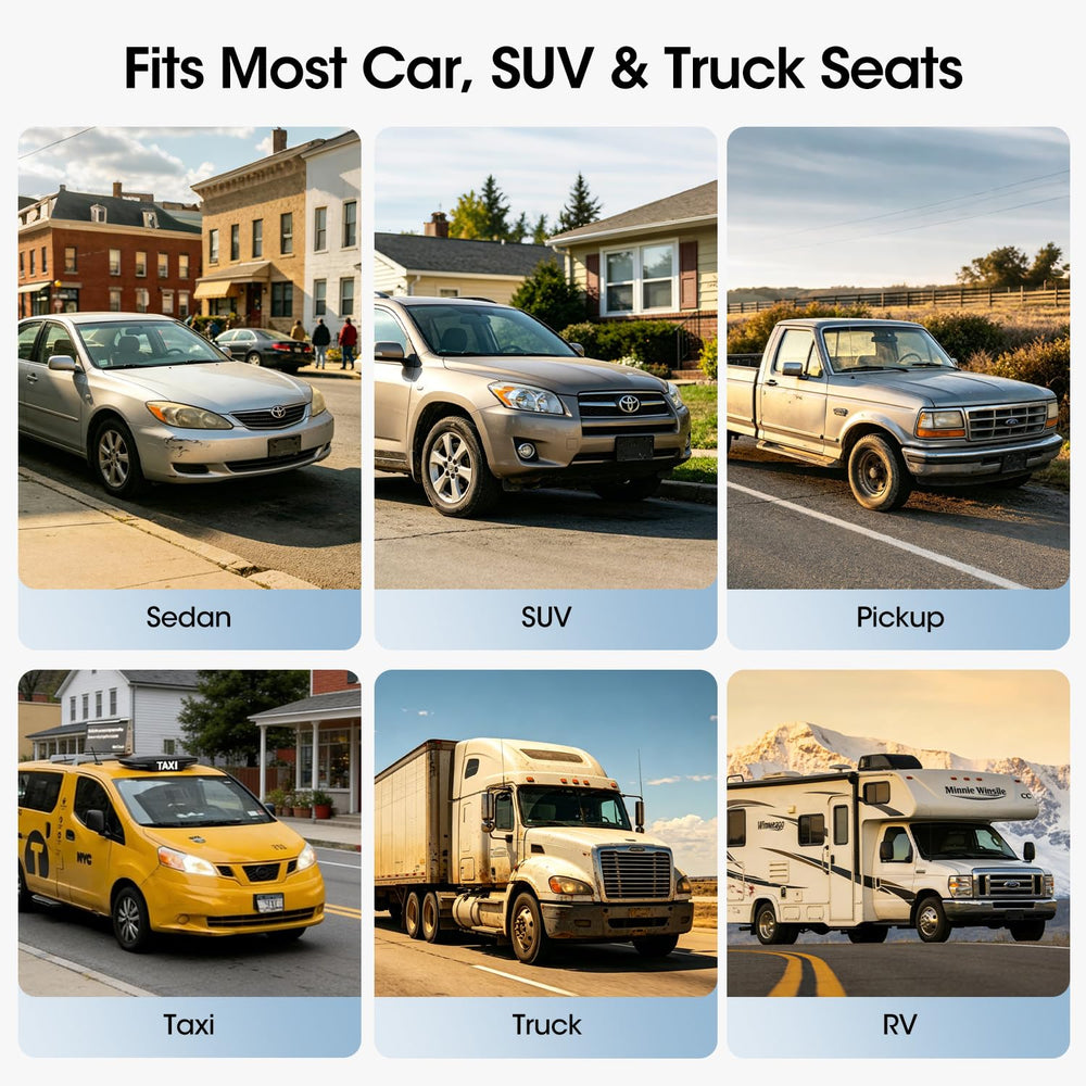 QUTOOL compact low-profile design fits without crowding the seat.