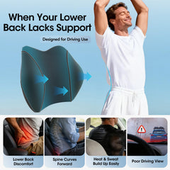 QUTOOL wrap-around lumbar design with side wings for even pressure distribution on long drives.