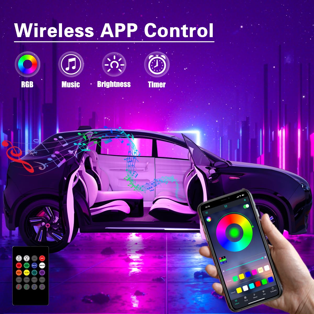 QVEVDACAR Lotus Lantern app interface enables DIY lighting effects