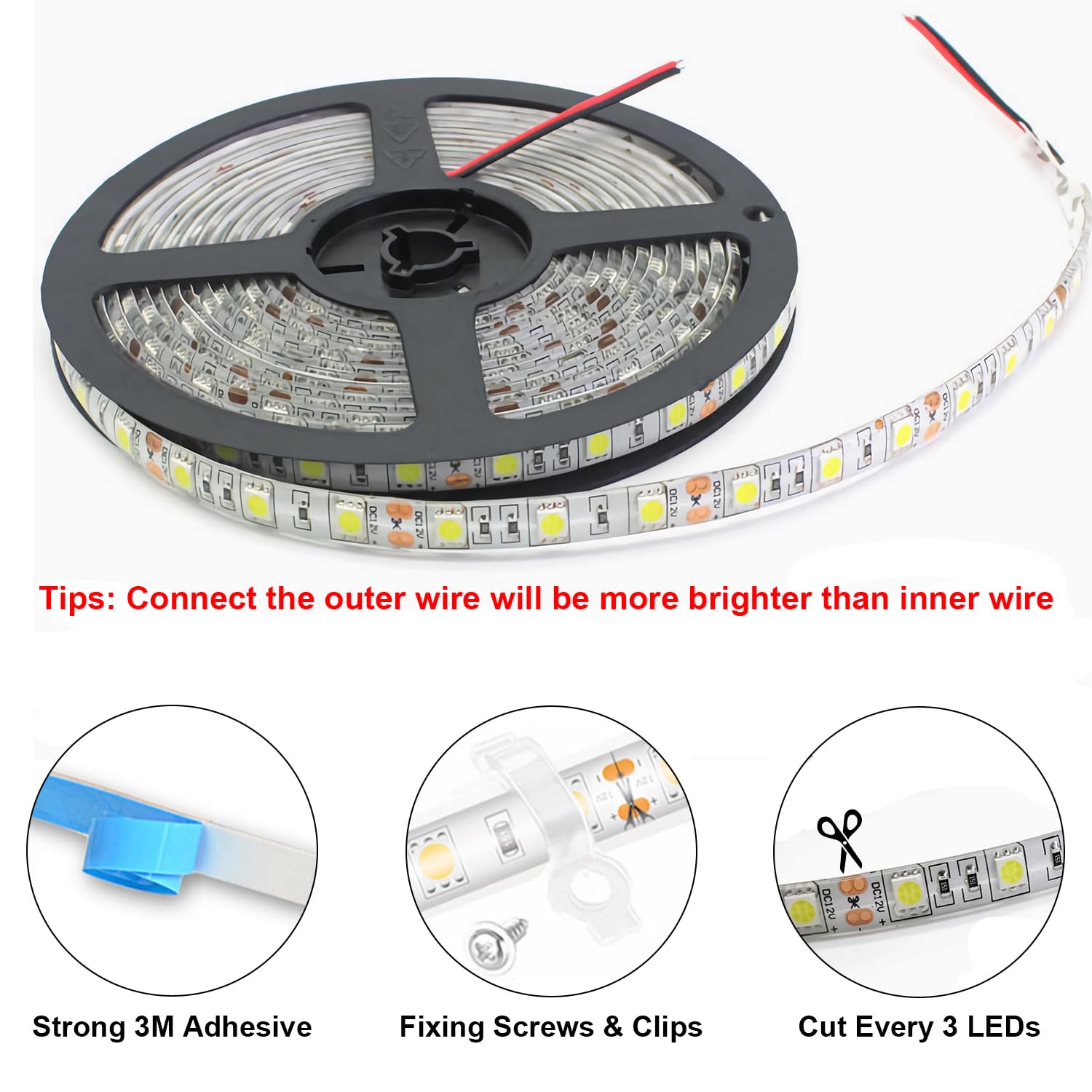 QVEVDACAR RV Awning Light Strip 12V operation provides safe, low-heat lighting