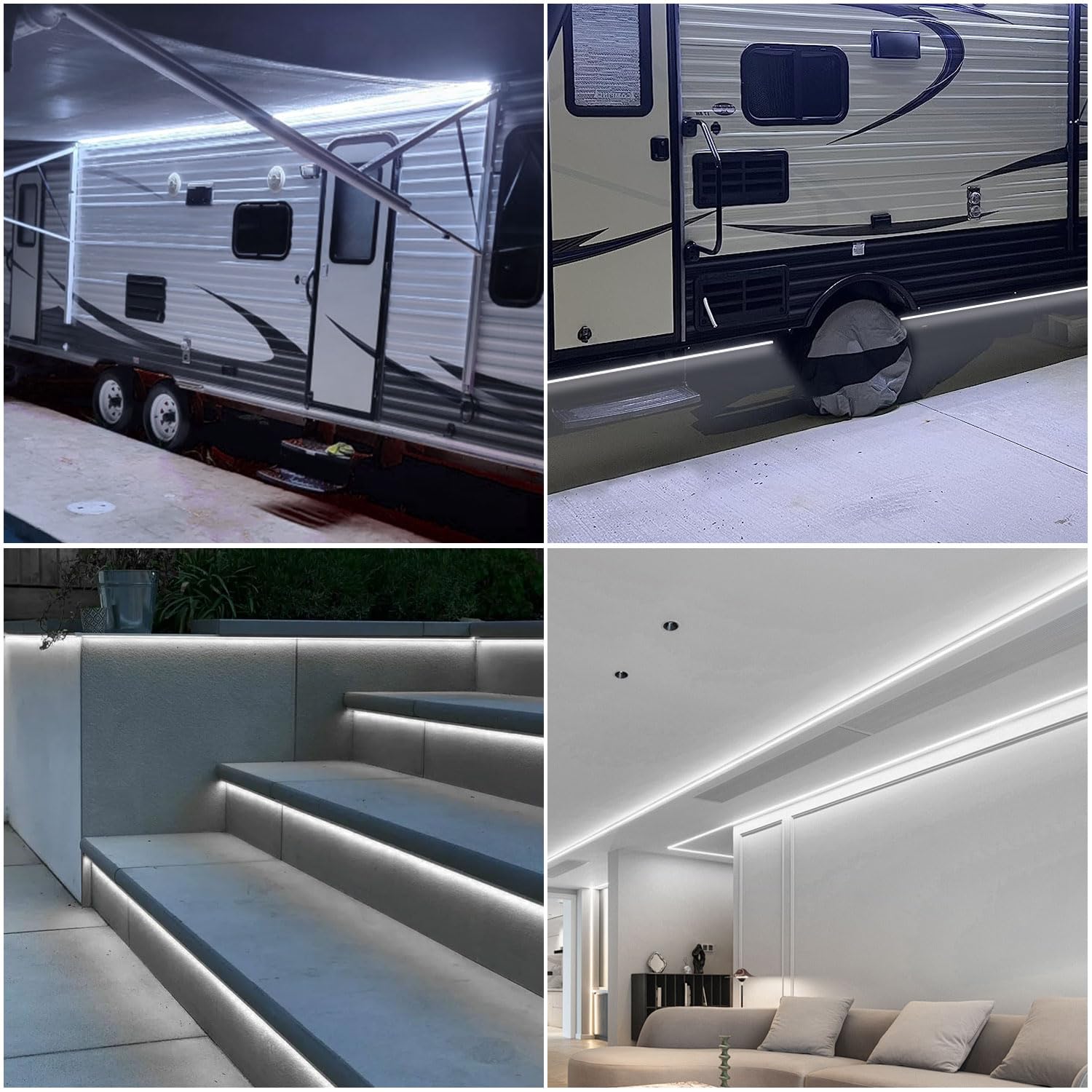 QVEVDACAR RV Awning Light Strip ideal for campers and motorhomes outdoors