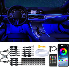 QVEVDACAR under dash lights illuminate the cabin with a sleek, customizable glow.
