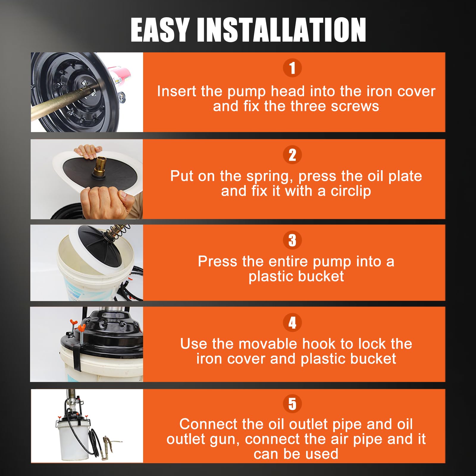 QVIKPMU bucket-mount bracket provides stable mounting.