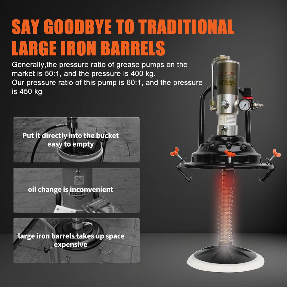 QVIKPMU Z-shaped 360-degree grease gun enables versatile angles.