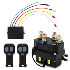 QWORK 12V wireless winch control kit relay for easy remote winching.