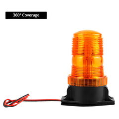 QWORK amber beacon with polycarbonate lens and 360-degree visibility