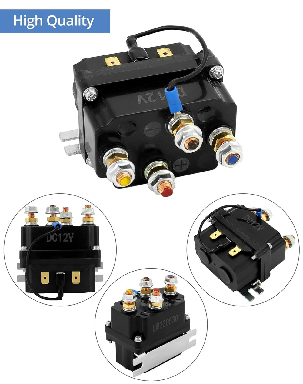 QWORK ATV/UTV winch control shows compact design for quick fit.