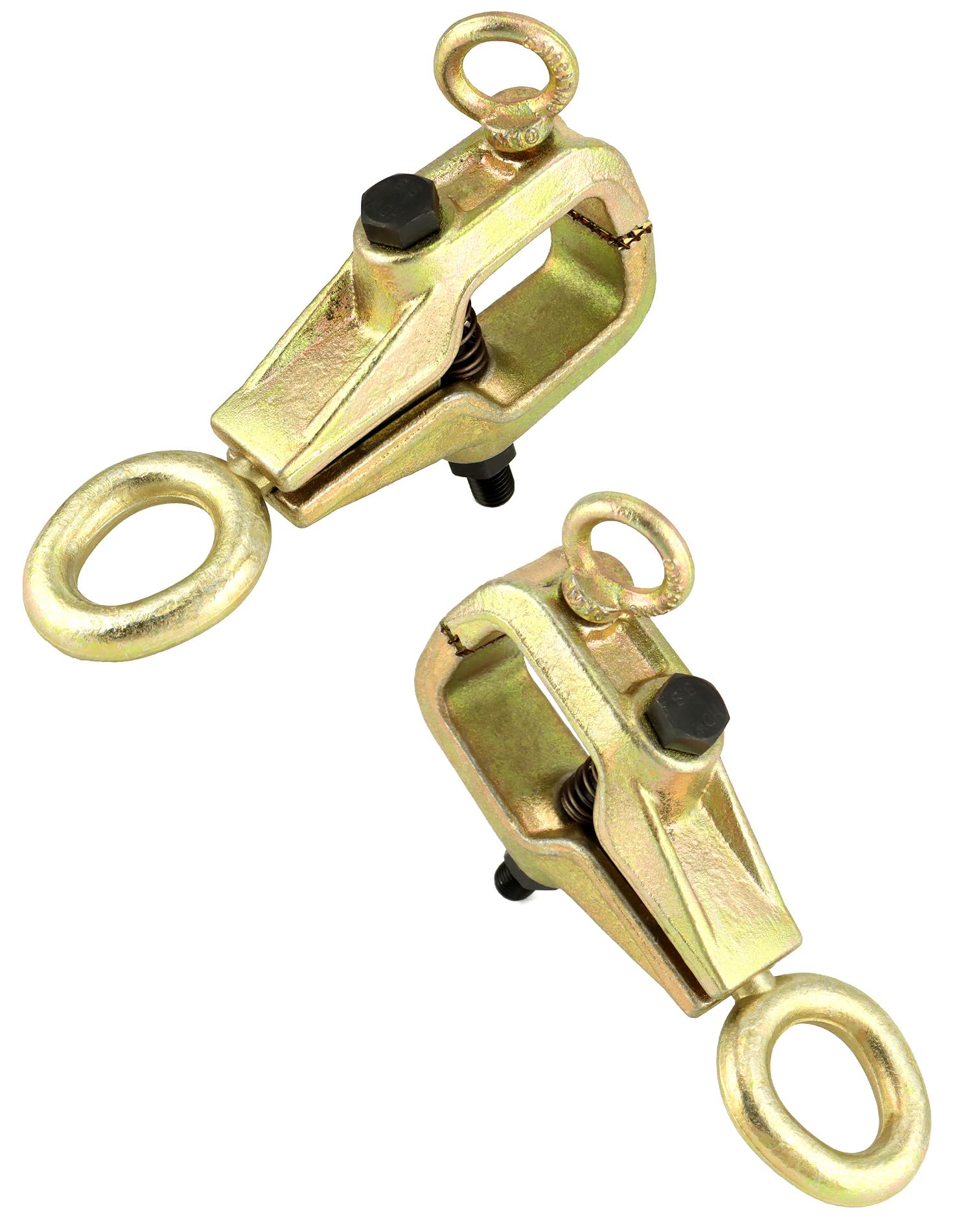 QWORK auto body pull clamp straight-pull operation with 5-ton capacity.
