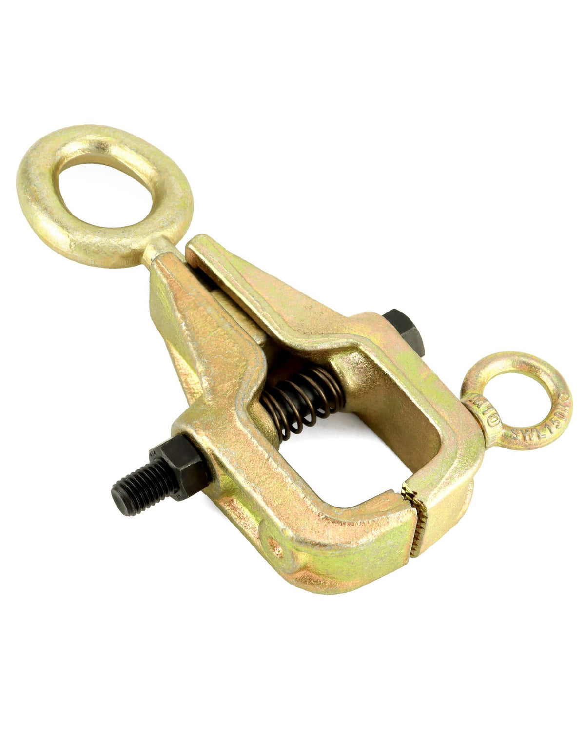 QWORK auto body pull clamp top-pull mode for precise panel alignment.