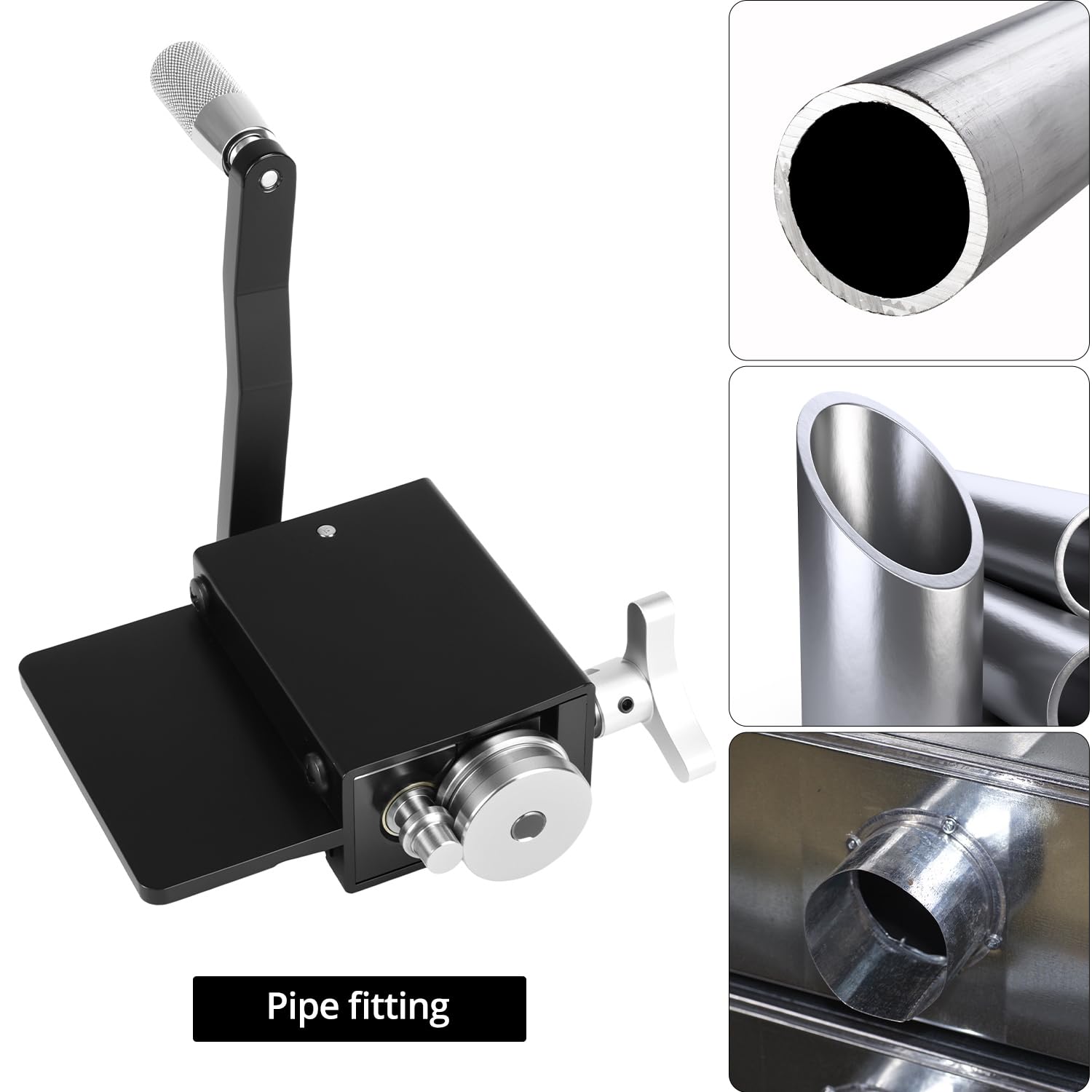 QWORK Bead Roller Tool demonstrated on aluminum turbo piping for secure joins.