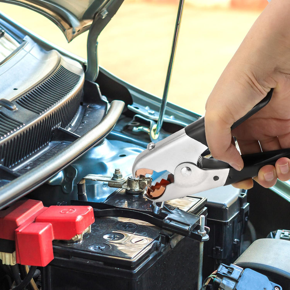 QWORK clamps in boating or camping battery setup for dependable power on the go.