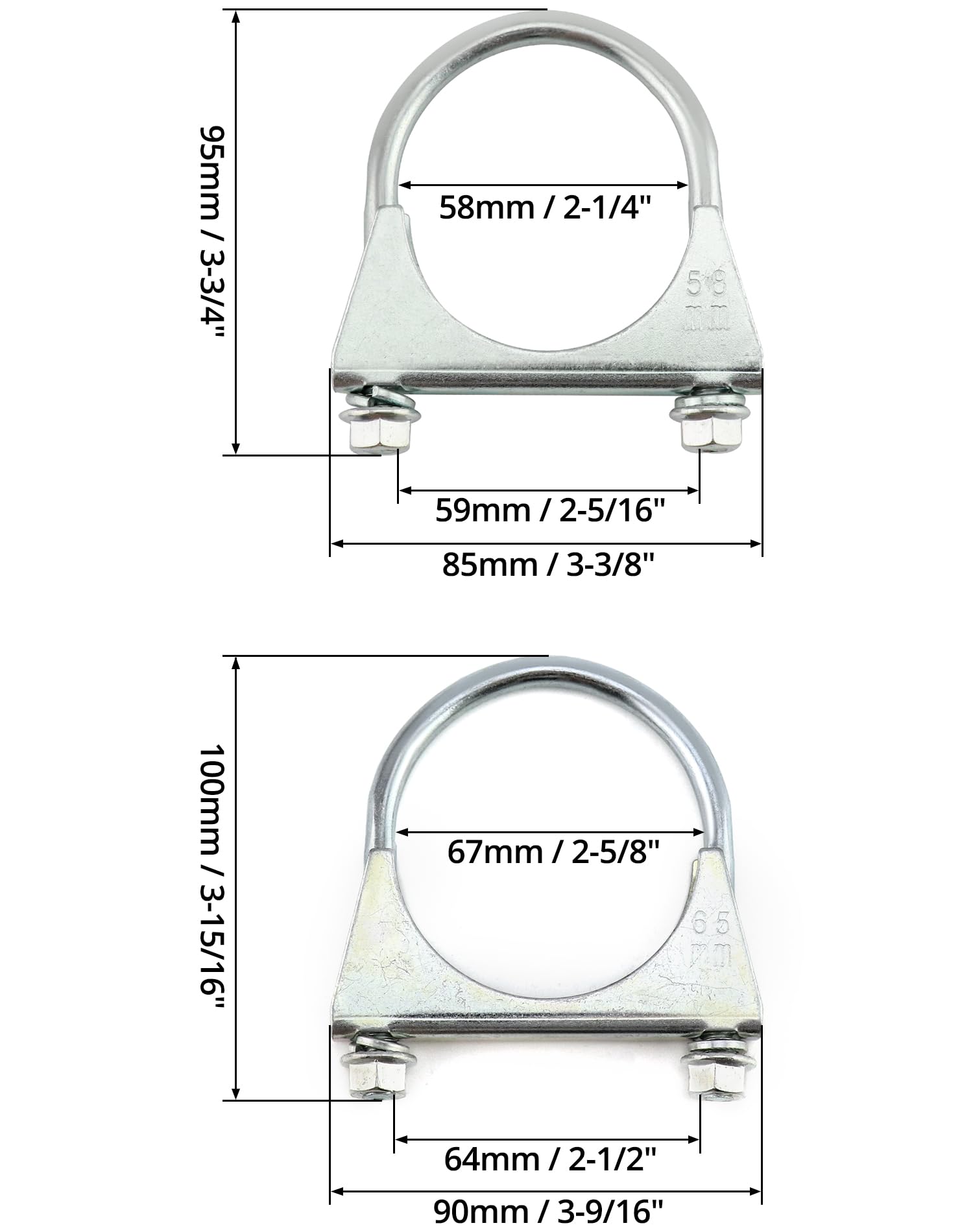 QWORK bolt-tightening action on exhaust clamp ensures tight seal