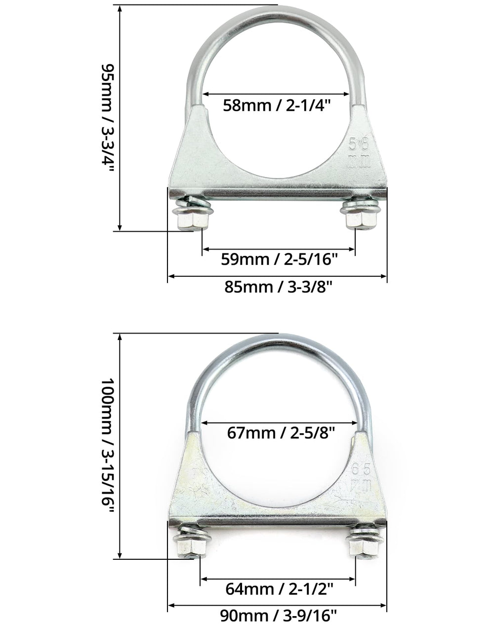 QWORK bolt-tightening action on exhaust clamp ensures tight seal