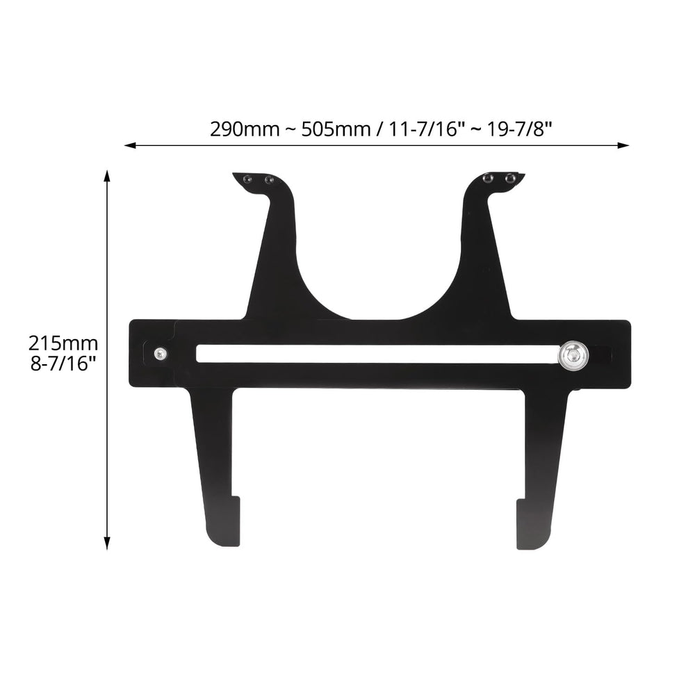 QWORK brake measuring tool drum brake setup view demonstrates versatile use