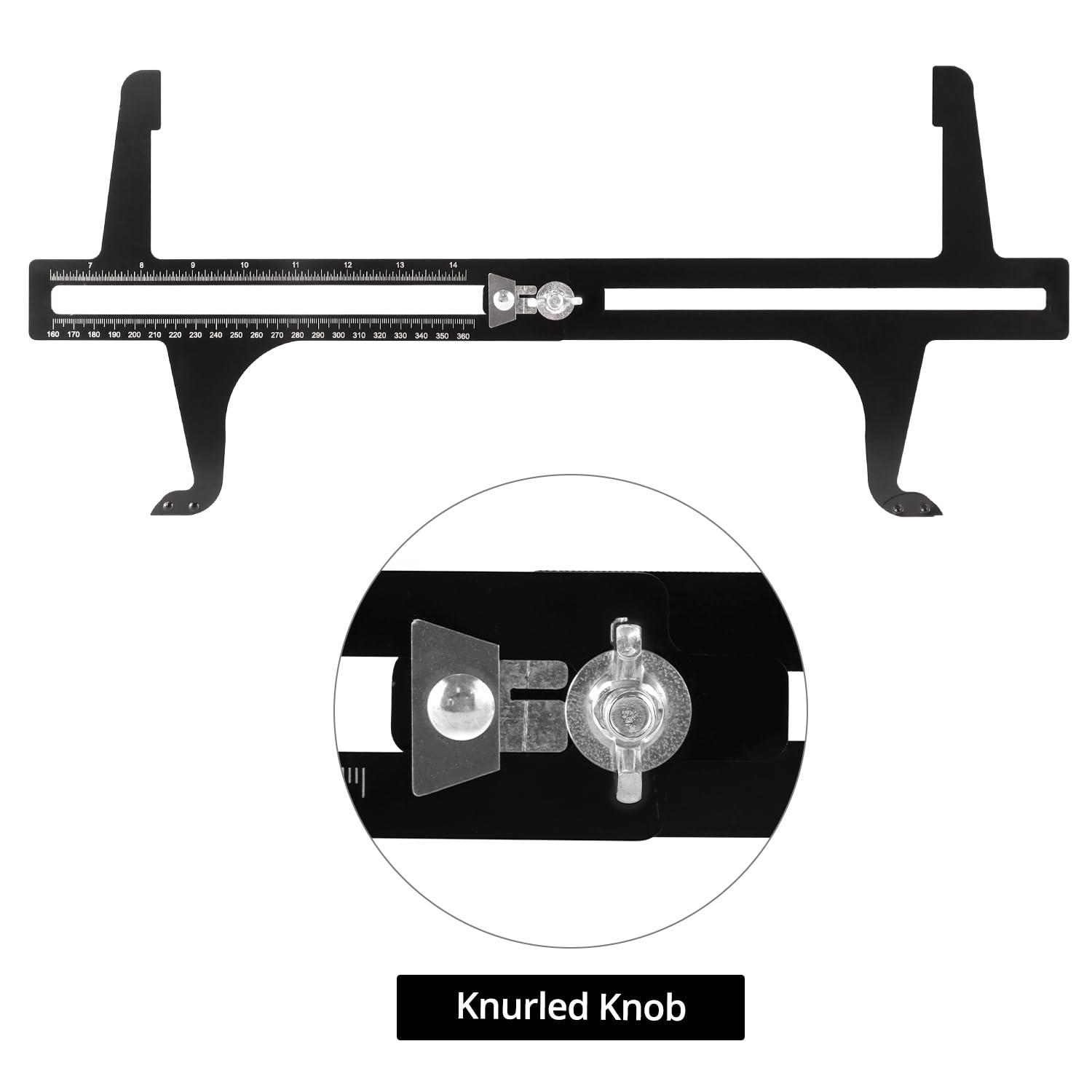 QWORK brake measuring tool dual-scale display across metric and imperial for flexibility