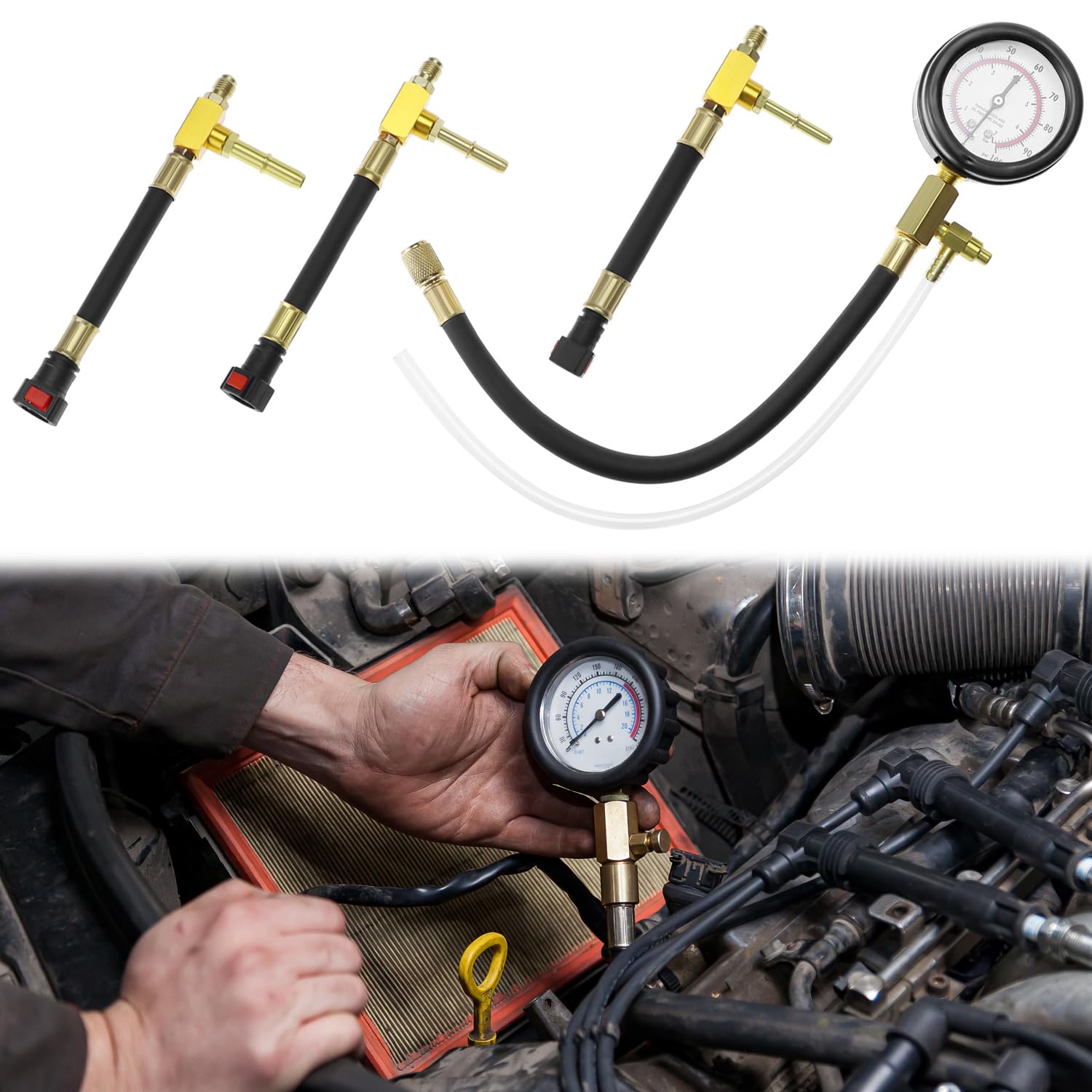 QWORK brass connectors and hose assembly enabling quick setup