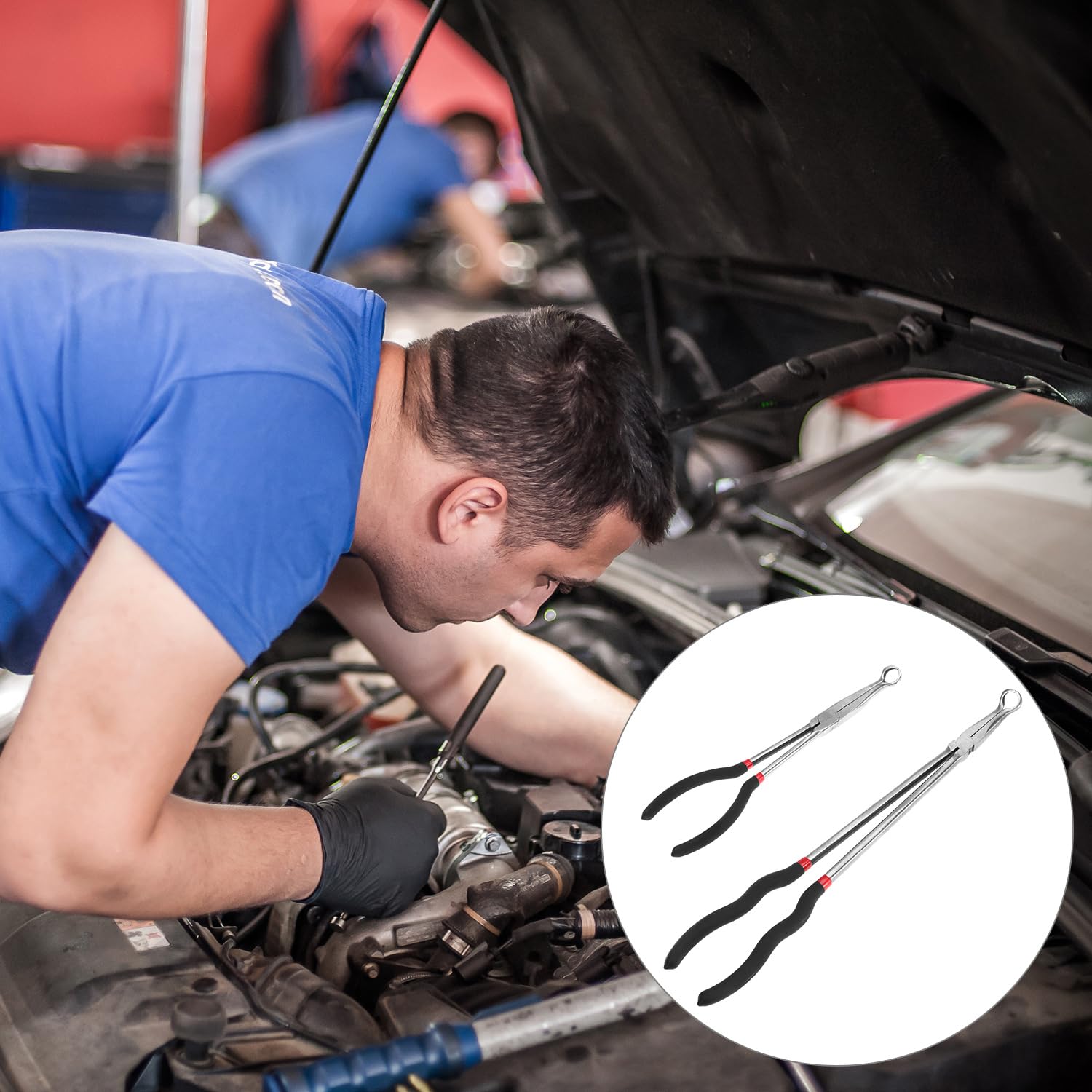 QWORK ergonomic handle design reduces hand fatigue during use.