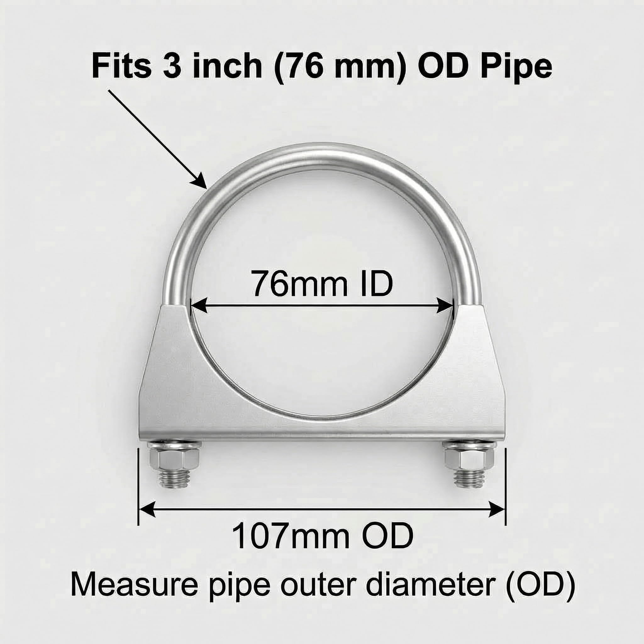 QWORK galvanized exhaust clamp provides durable, rust-resistant performance