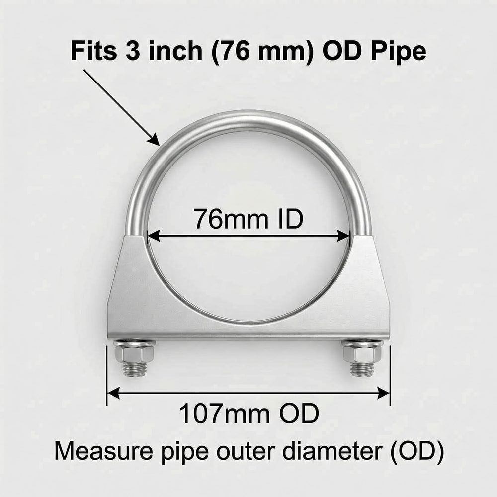 QWORK galvanized exhaust clamp provides durable, rust-resistant performance