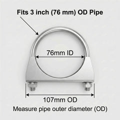 QWORK galvanized exhaust clamp provides durable, rust-resistant performance