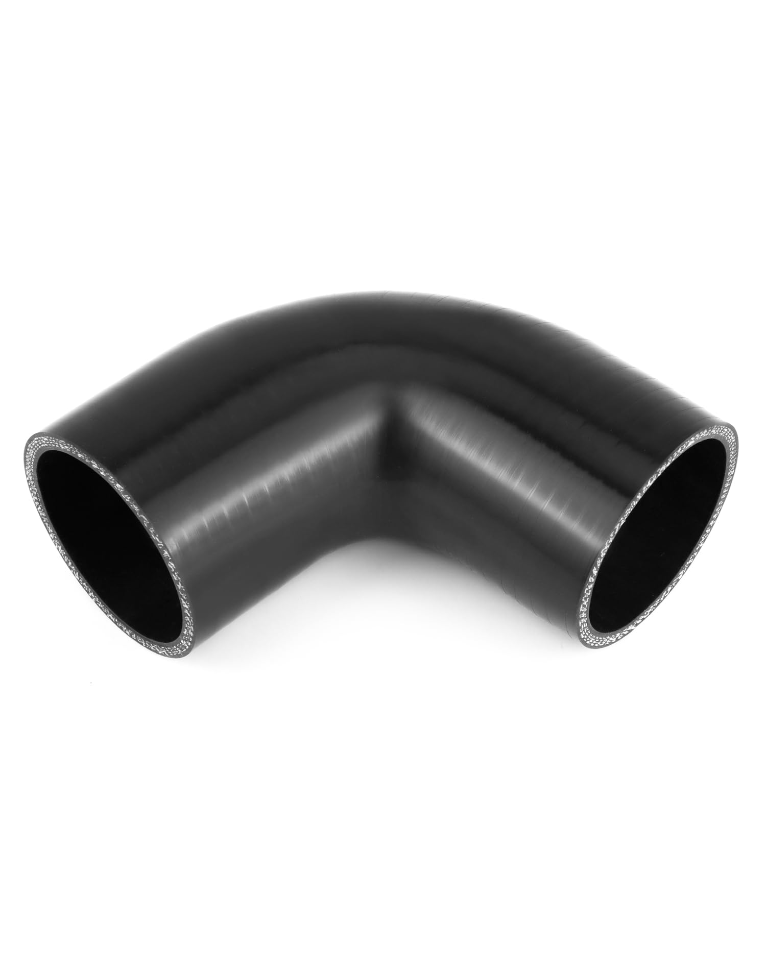 Silicone hose with 4-inch leg length for engine bay routing by QWORK.