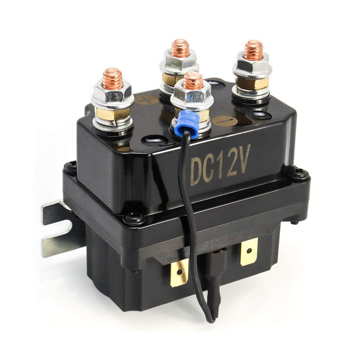 QWORK solenoid relay 12V 250A for reliable winch control in rugged ATV setups.