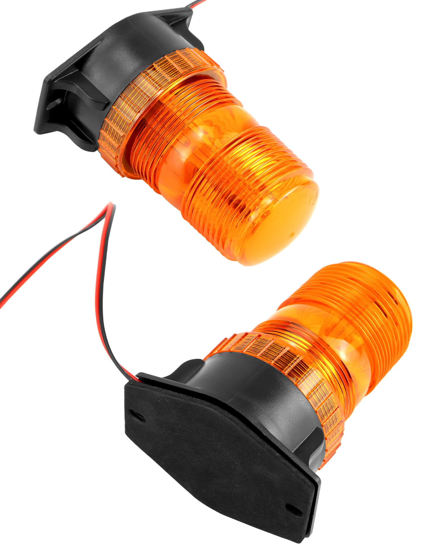 QWORK two-pack amber beacon set provides ready-to-use warning signals for multiple vehicles.
