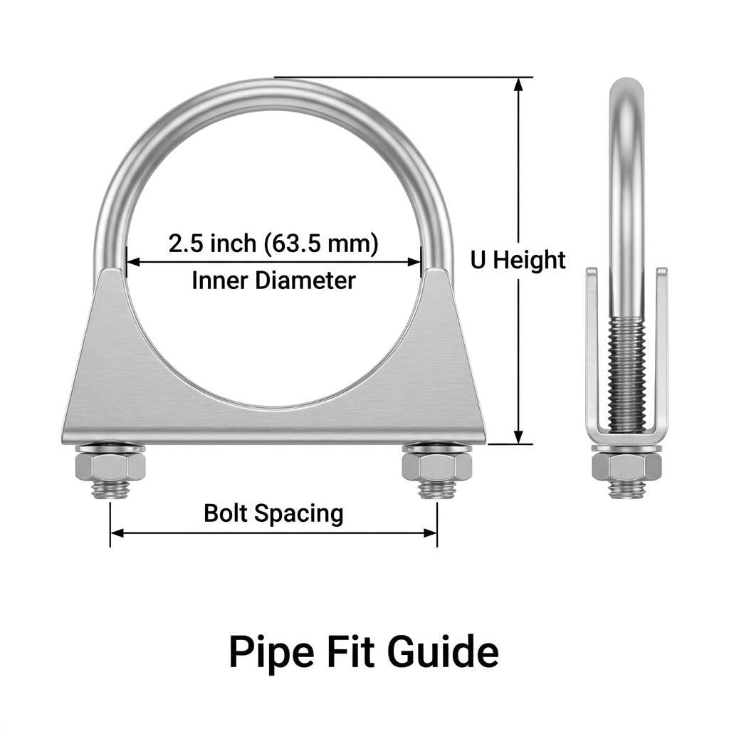 QWORK U-bolt clamp close-up bolts highlight durable hardware.
