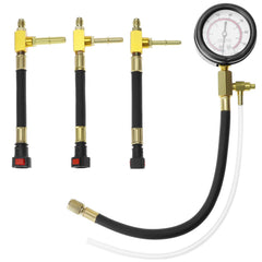 QWORK universal fuel pressure test kit with dual-scale gauge for precise readings