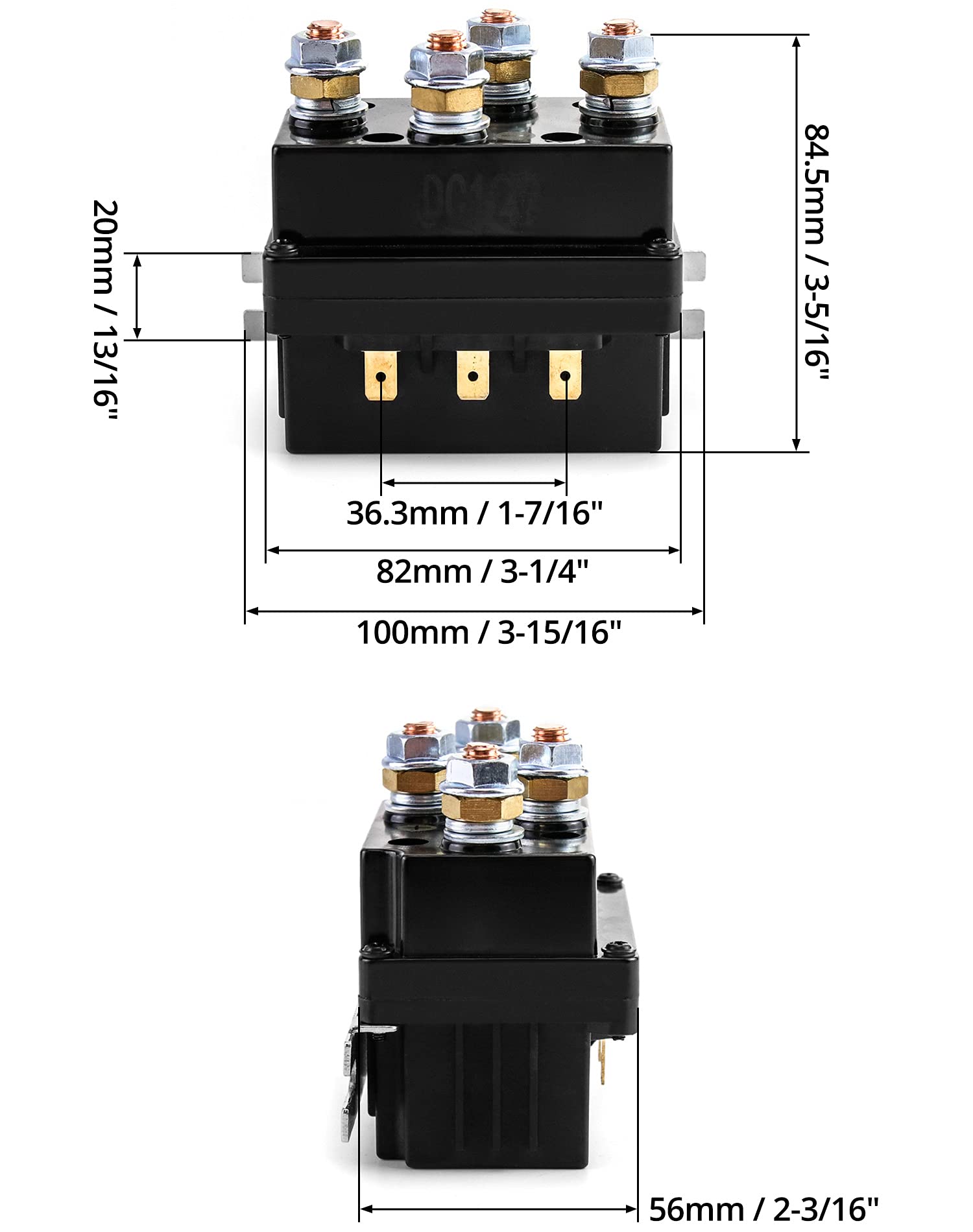 QWORK winch relay with two signal pins for forward/reverse control