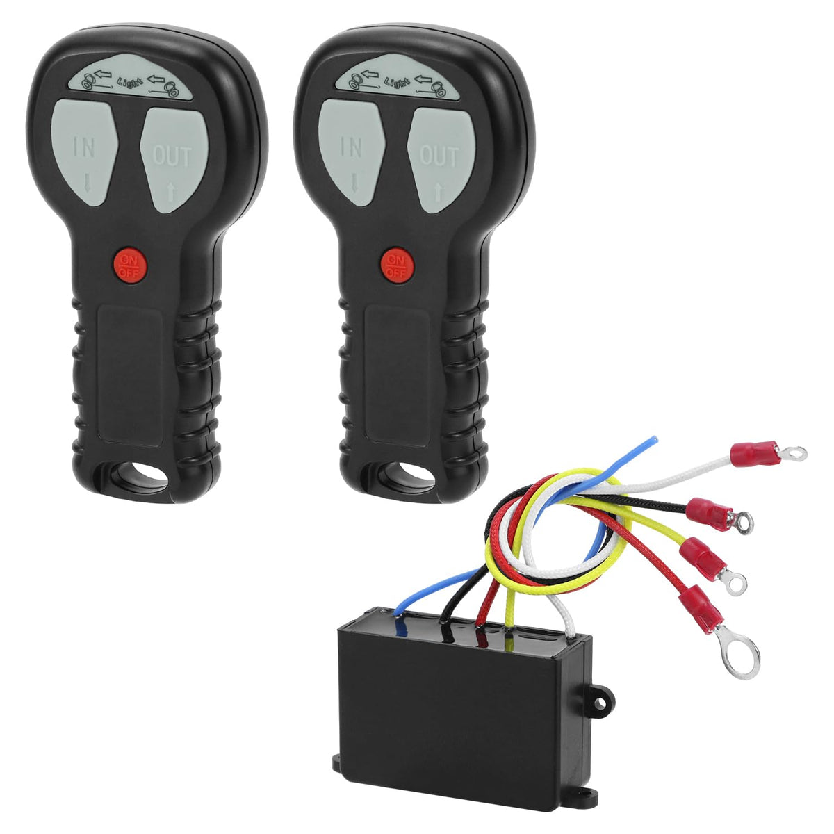 QWORK wireless winch remote IP68 waterproof for rugged outdoor operation.