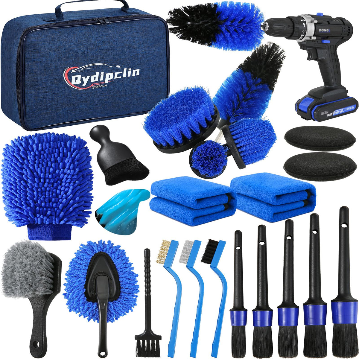 Qydipclin 23Pcs car detailing kit brushes for precise exterior cleaning