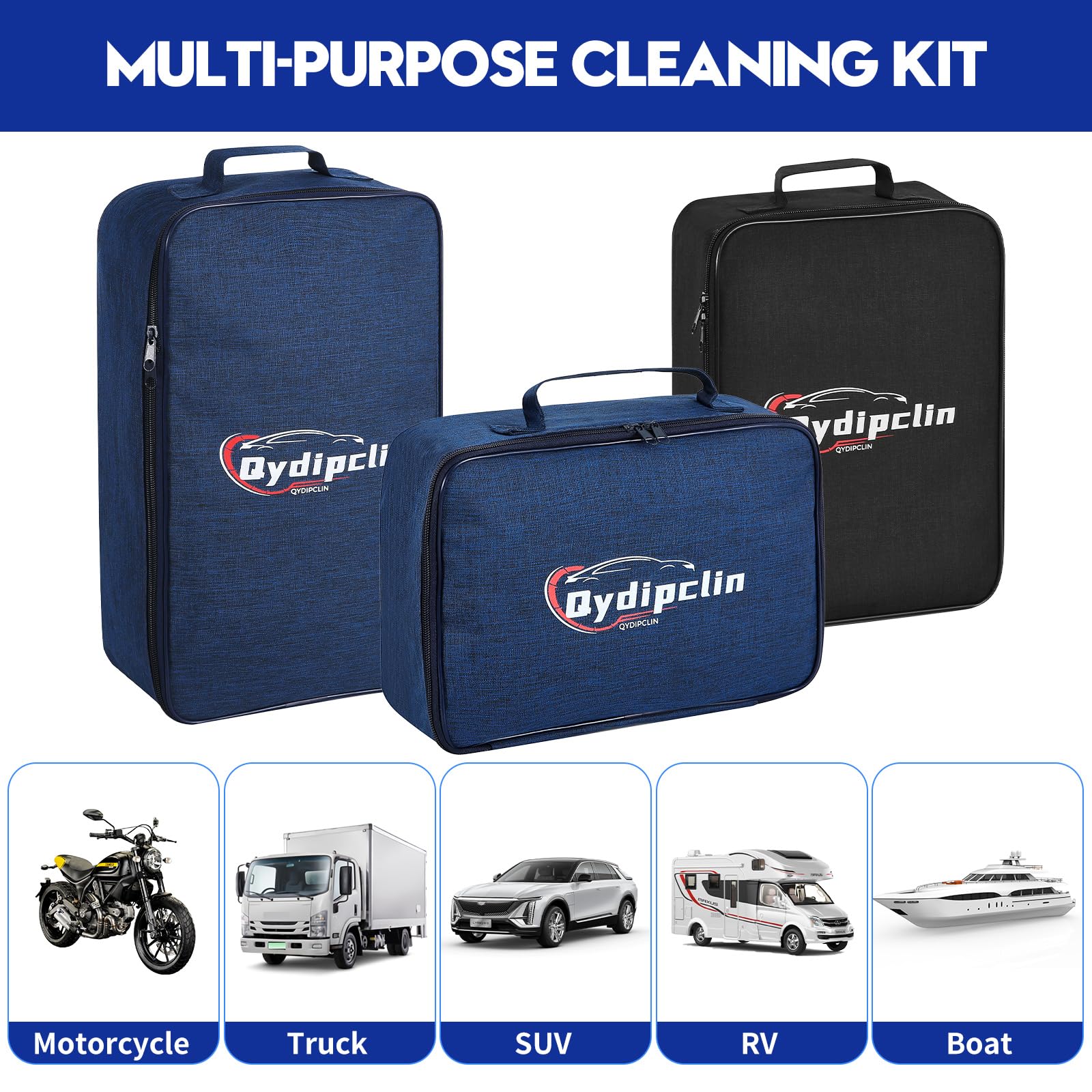 Qydipclin tire brush and cleaning gel tackle wheels and rims effectively.