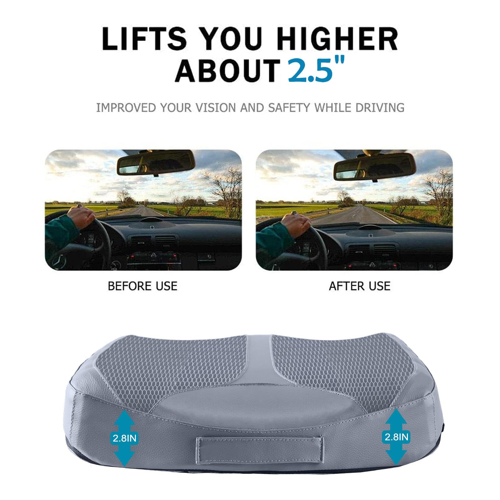 QYILAY ergonomic wedge cushion supports posture during driving