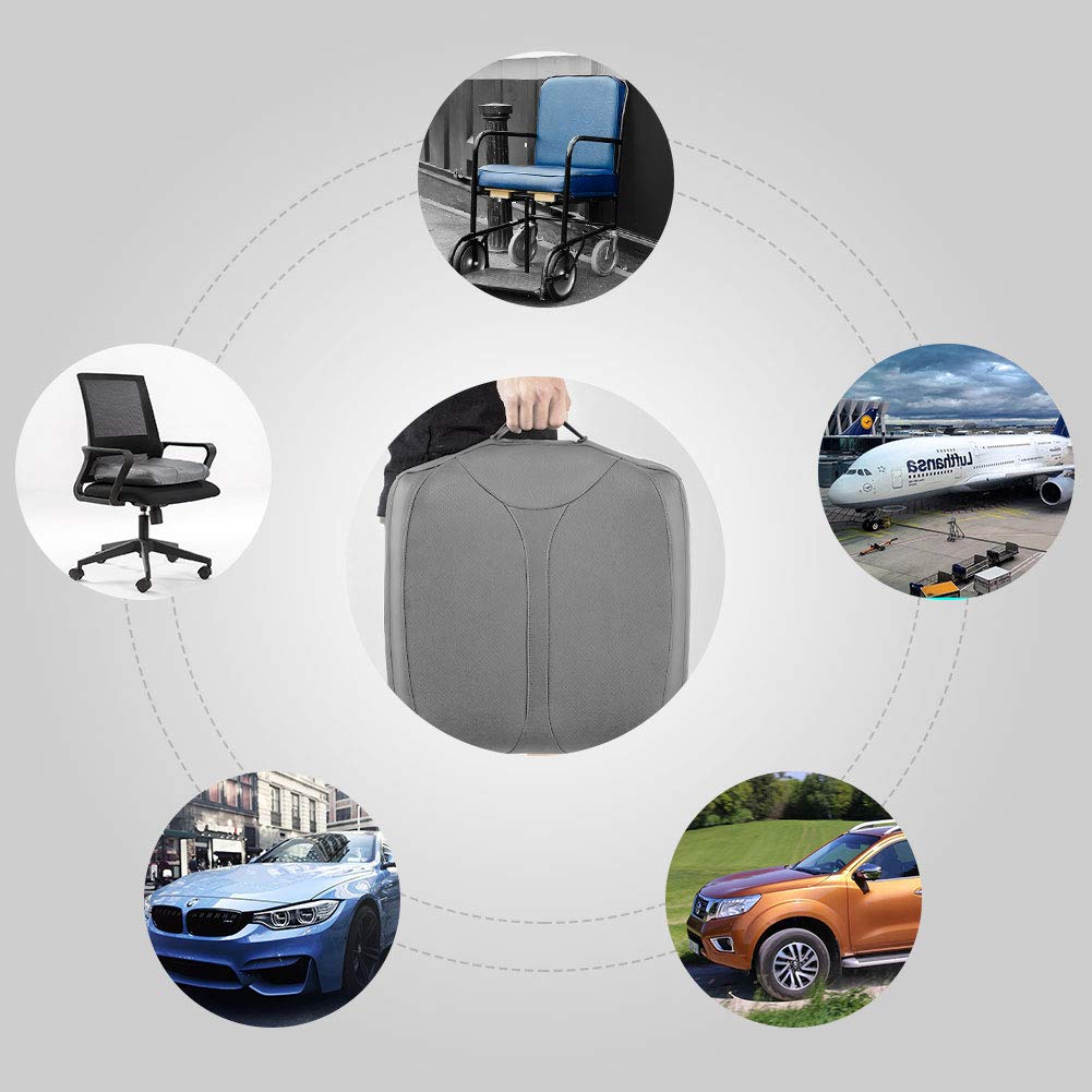 QYILAY Leather Seat Cushion universal fit 18x17.2x2.8 inches suitable for many seats.