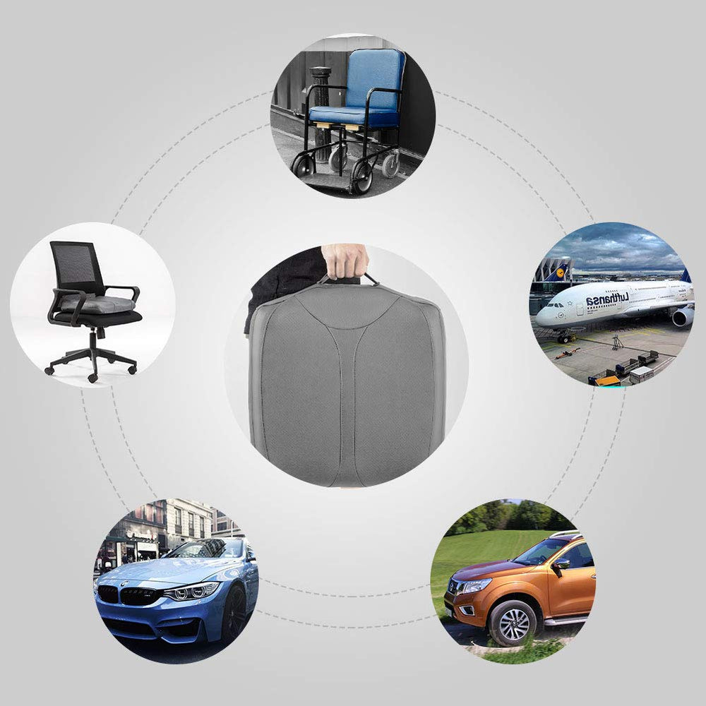 QYILAY Leather Seat Cushion universal fit 18x17.2x2.8 inches suitable for many seats.