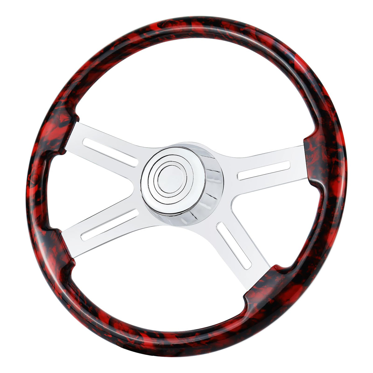 QYMOPAY 18-inch wood skulls wheel face with hydro print offers unique style and comfort