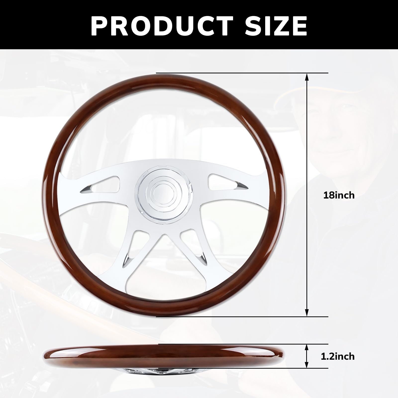 QYMOPAY chrome-plated stainless steel spokes for durable, smooth steering.