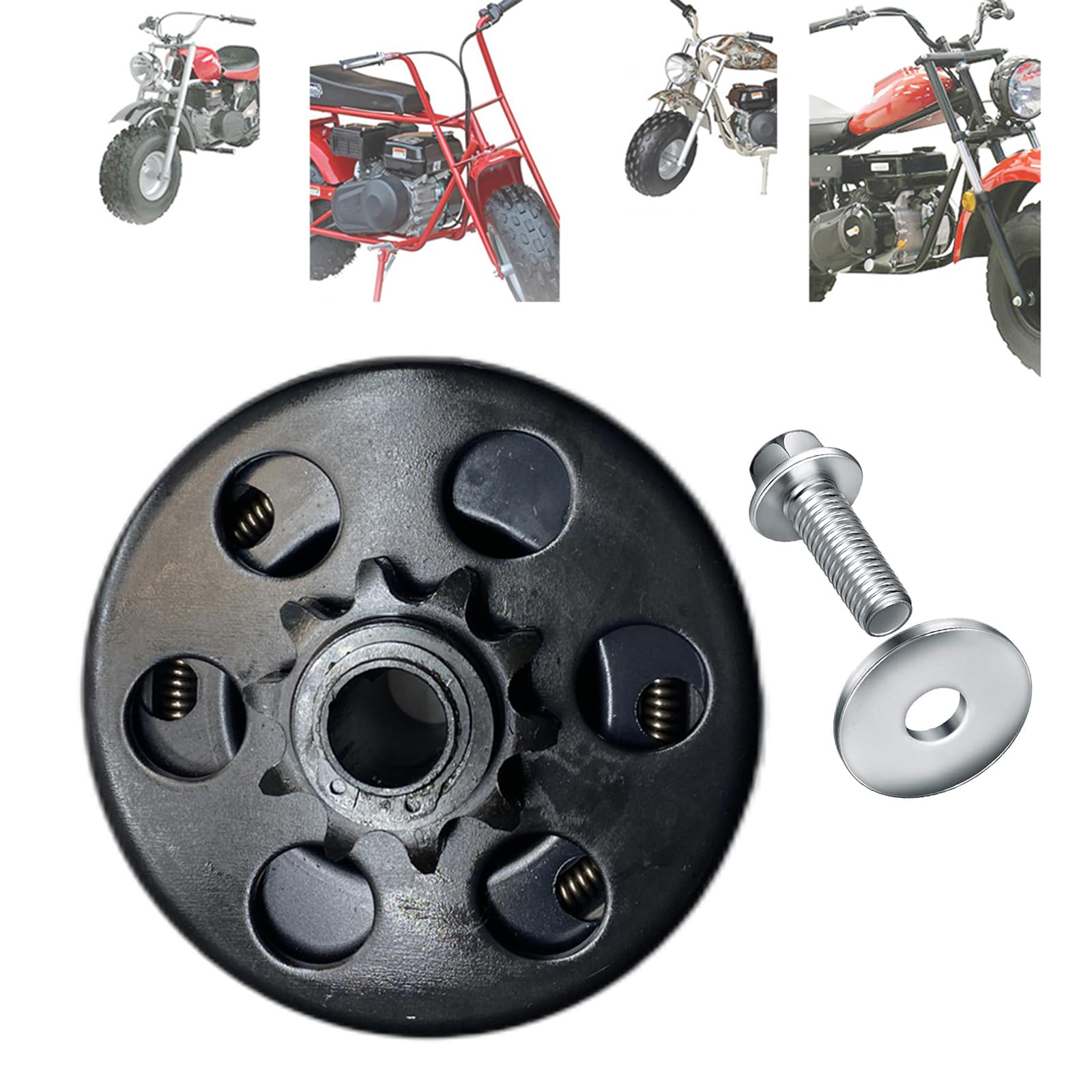 QYMOTO 16mm bore 10T centrifugal clutch top view for CT200U compatibility