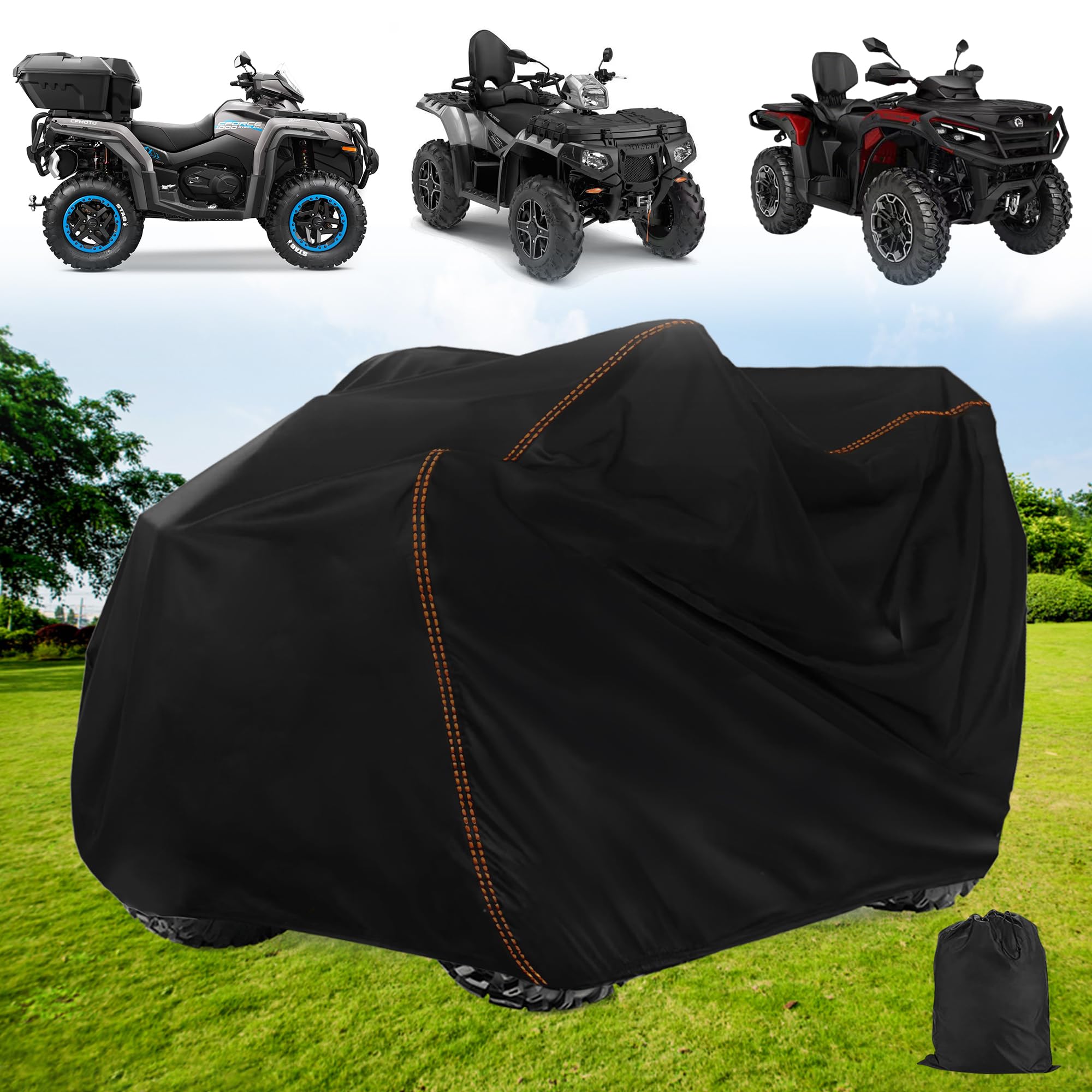 QYMOTO ATV Cover XXL 2-Up provides full coverage for large quads against the elements