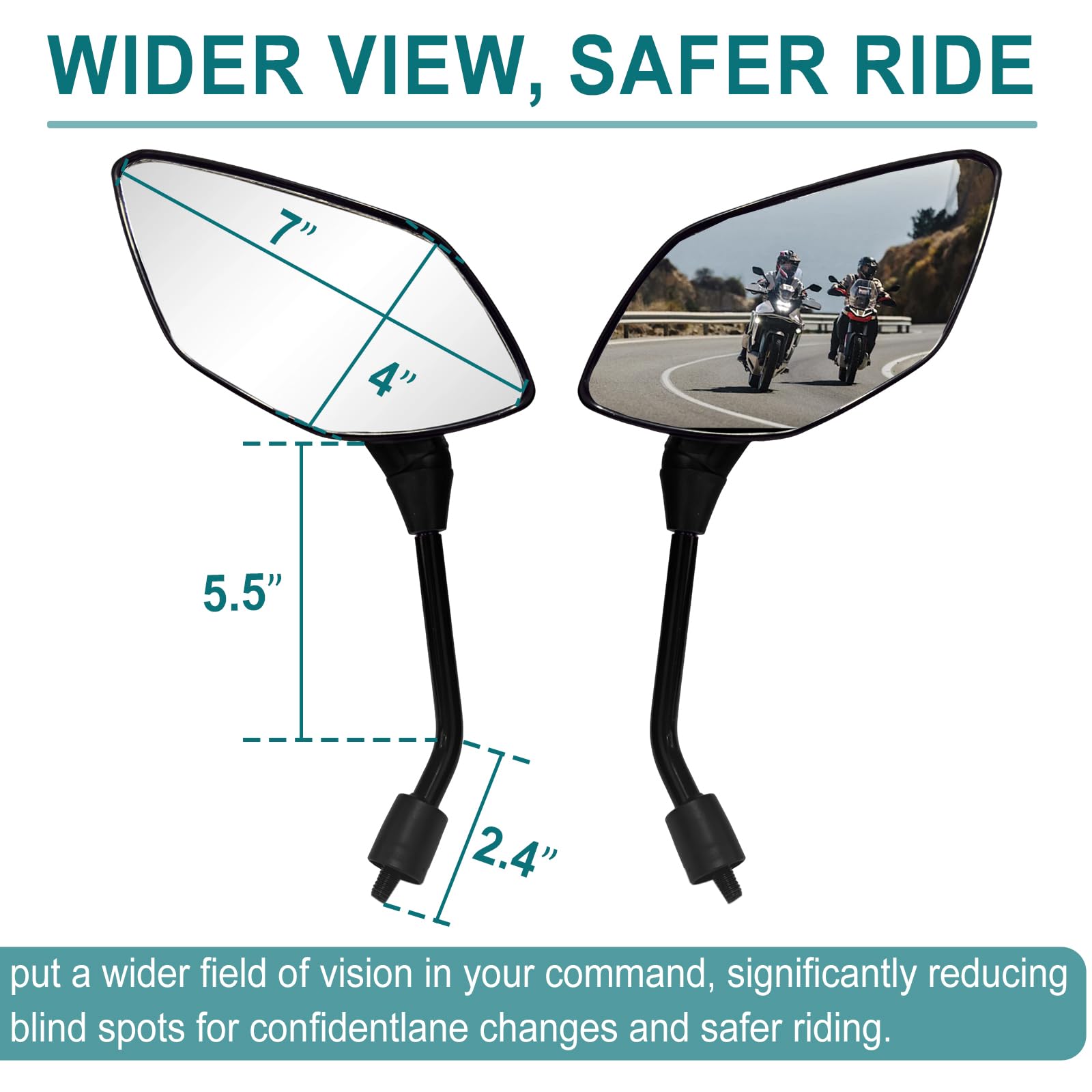 QYMOTO convex mirror offers distortion-free clarity and wider field of view.