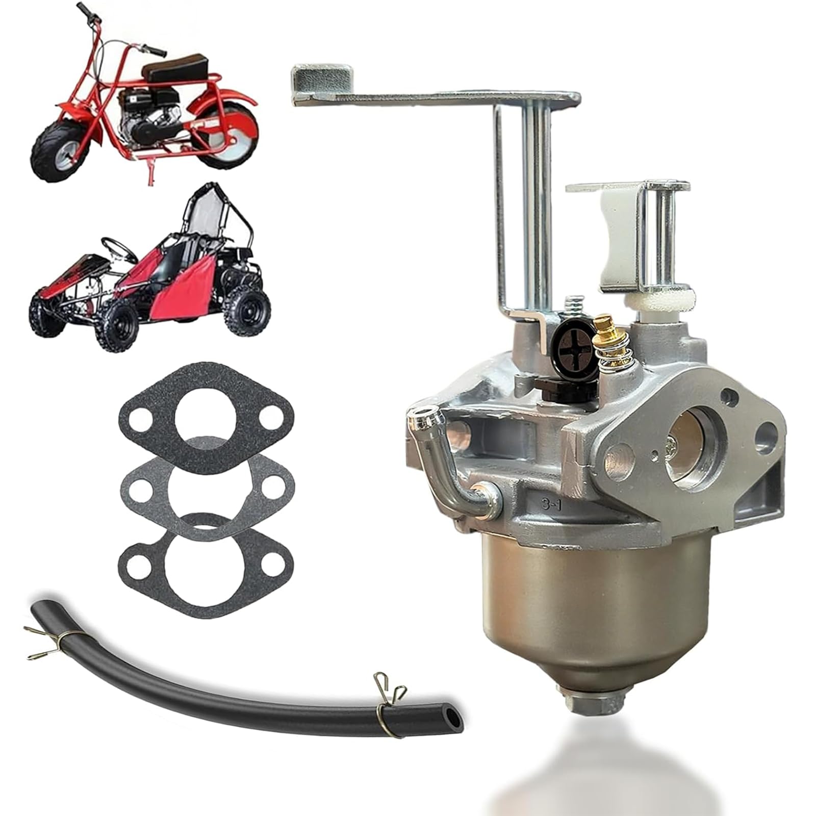 QYMOTO CK100-S carburetor closeup for reliable replacement and easy installation.