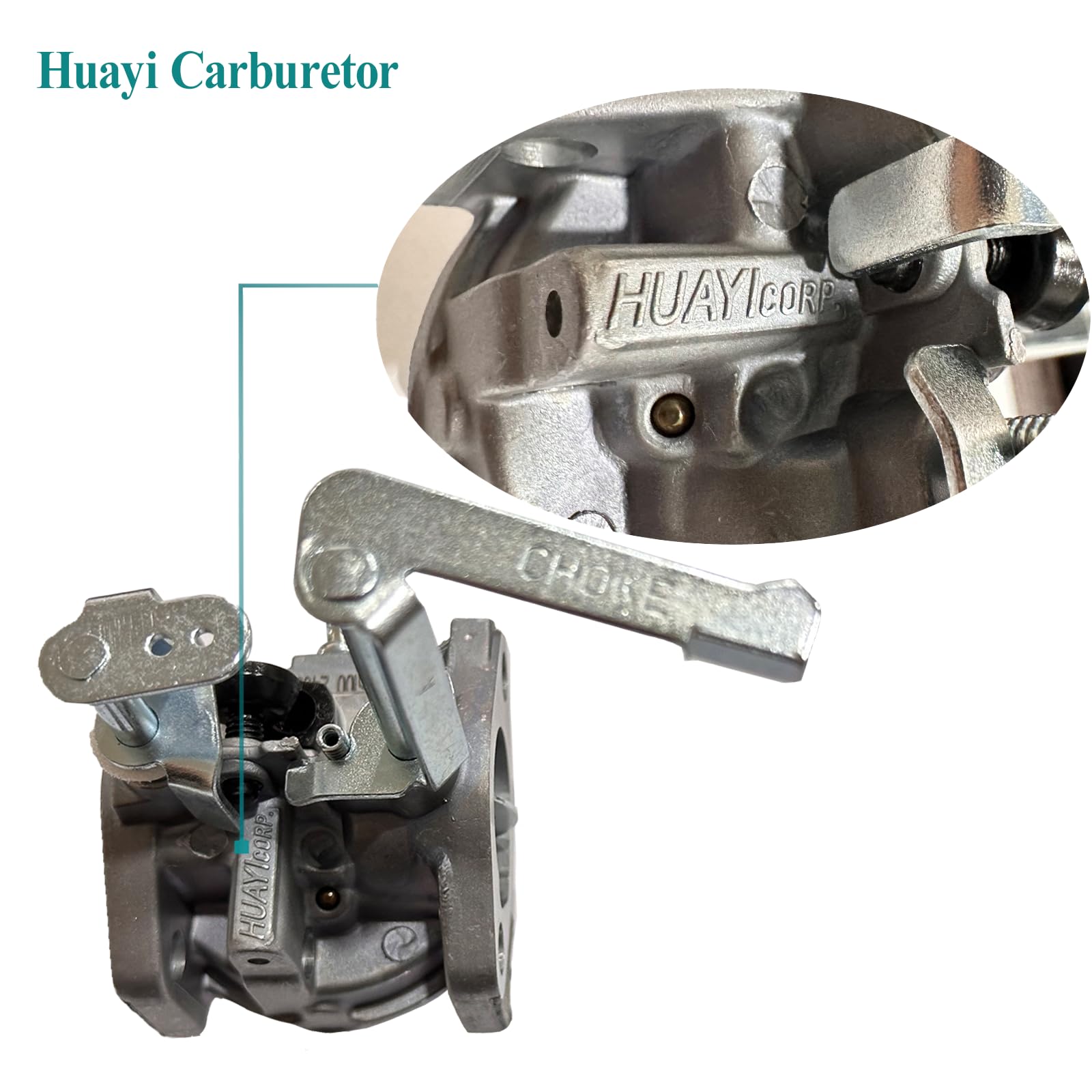 QYMOTO CK100-S carburetor with fuel line clamps, simplifying secure connections.