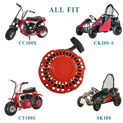 QYMOTO CK100-S spark plug included for reliable engine ignition.