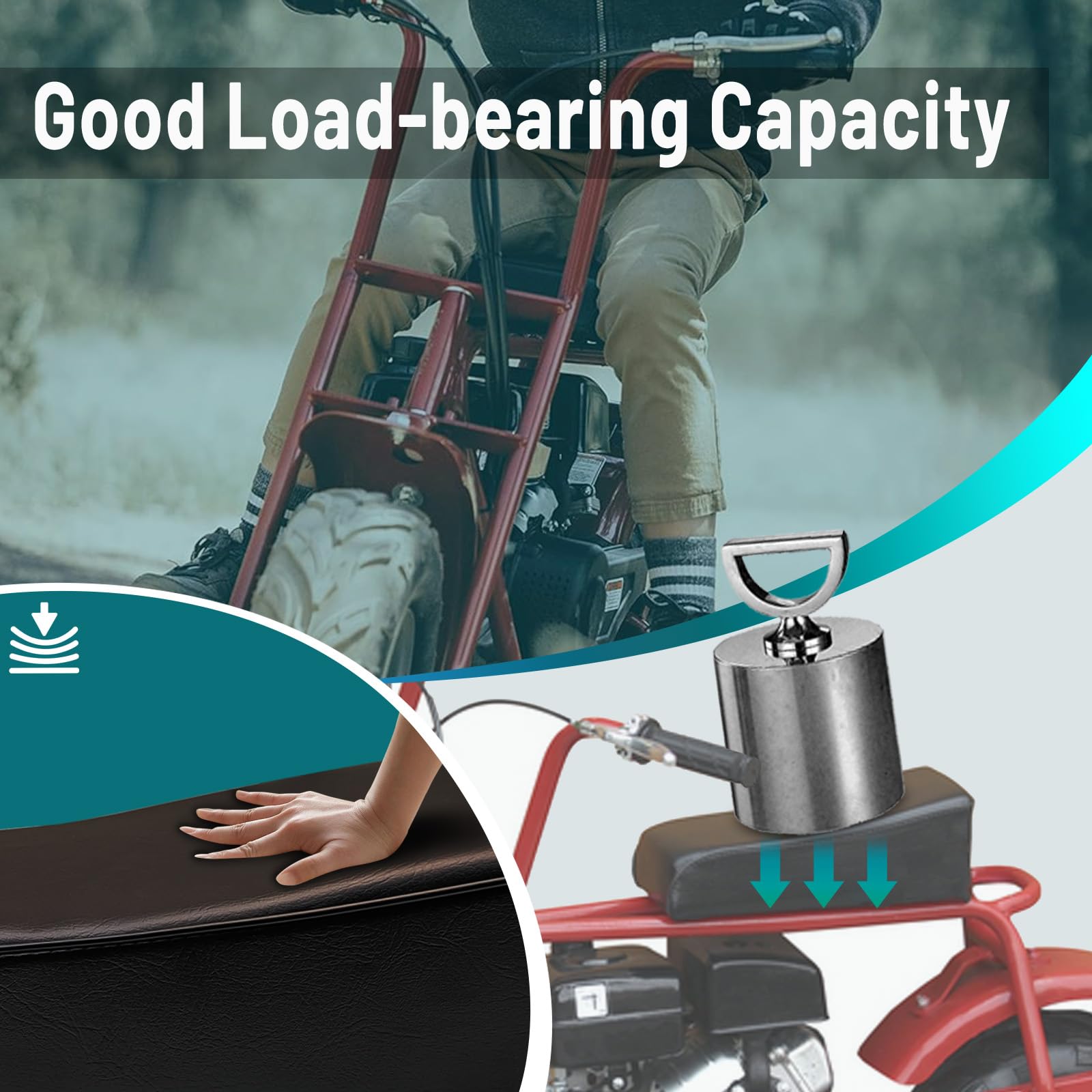 QYMOTO CT100U seat cushion assembly with mounting hardware.