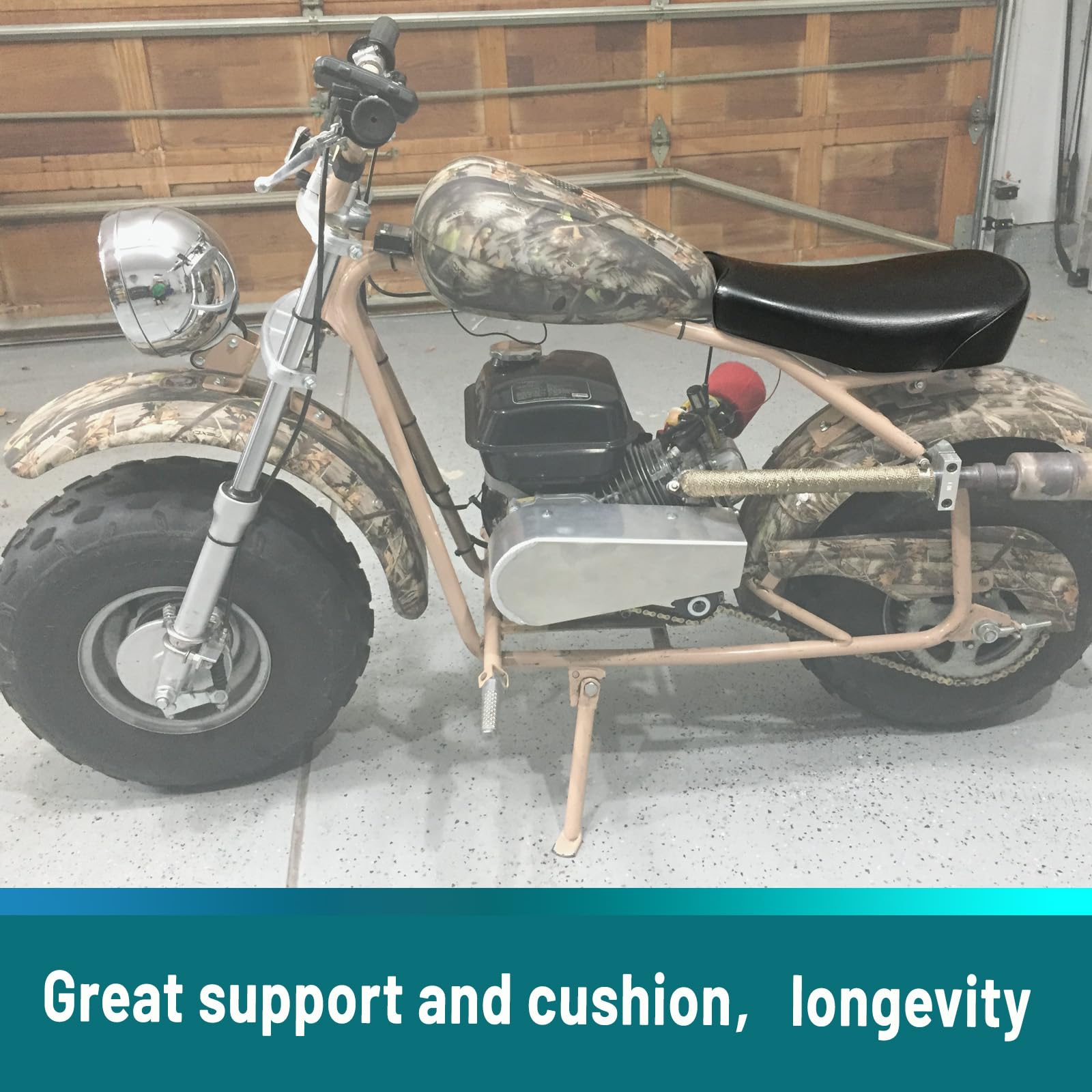 QYMOTO CT200U-EX seat cover option showcasing budget-friendly upgrade.