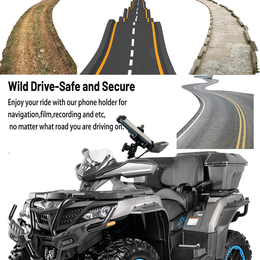 QYMOTO eight-point anti-slip clamps securing devices on rugged terrain.