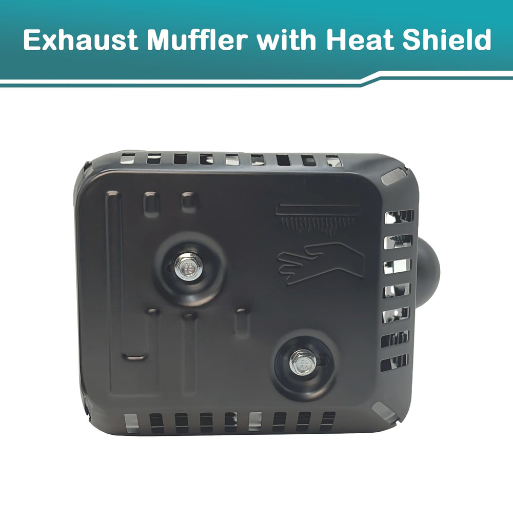 QYMOTO muffler deflector mounted on KT196 mini bike enhances heat dissipation