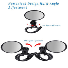 QYMOTO convex-lens mirror widens the rear field of view.