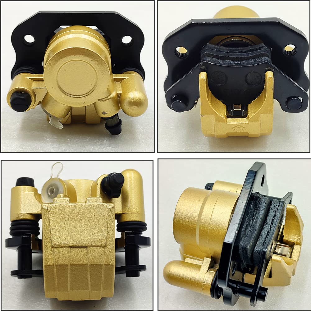 QYMOTO KT196 caliper close-up with pads included for easy replacement